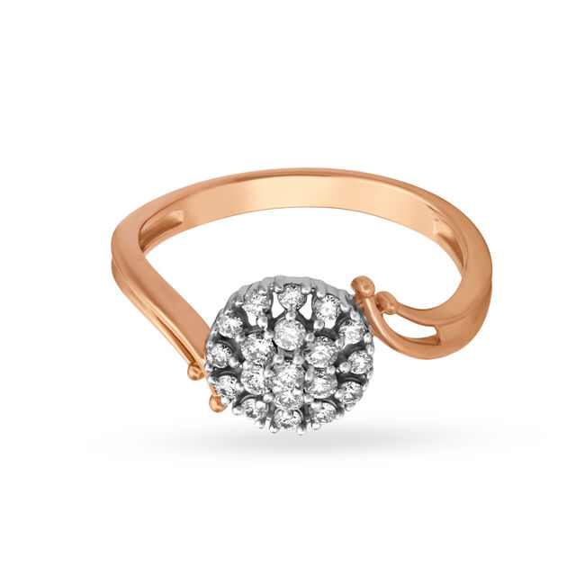 Exquisite Floral Diamond Ring in White and Rose Gold 2