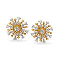 Sparkling Diamond Solitaire Look Stud Earrings 