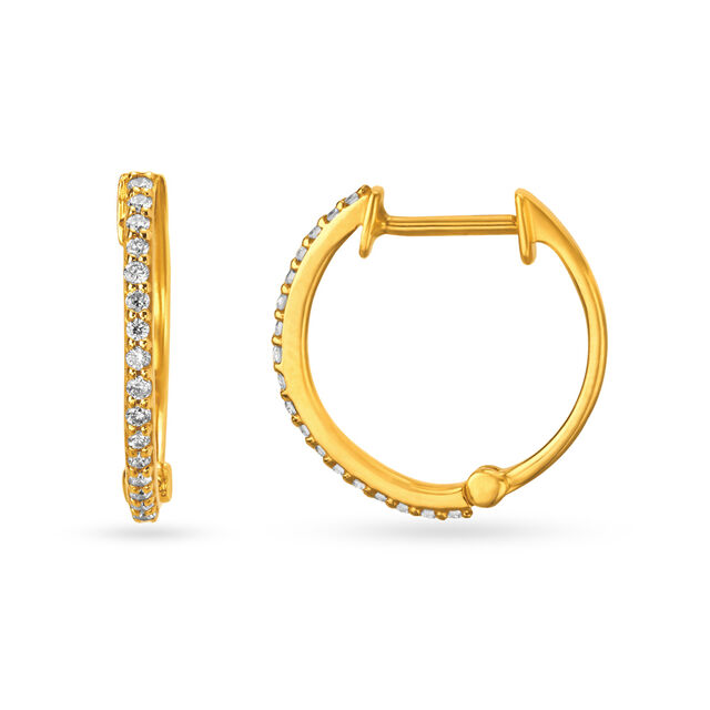 Serene Line Diamonds Rose Gold Hoop Earrings 2