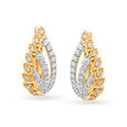 Stylish Contemporary Floral Diamond Hoop Earrings 