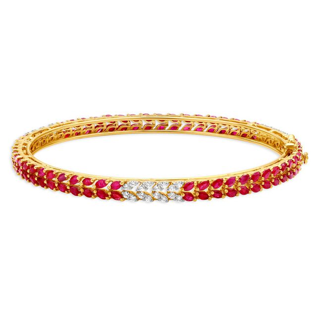 Opulent Grand Diamond and Rubies Bangle 