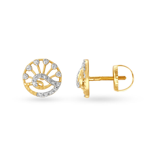 Charming Round Diamond Stud Earrings 2