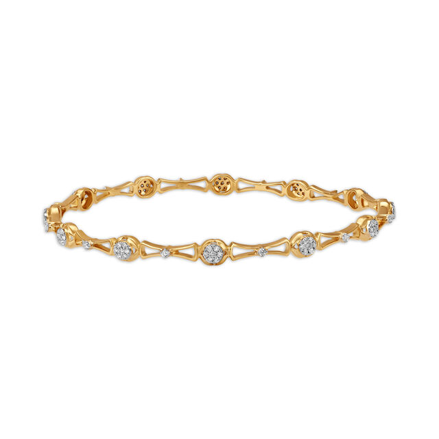 Bewitching Floral Pattern Diamond Bangle 