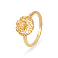 Enchanting Gold Floral Ring 