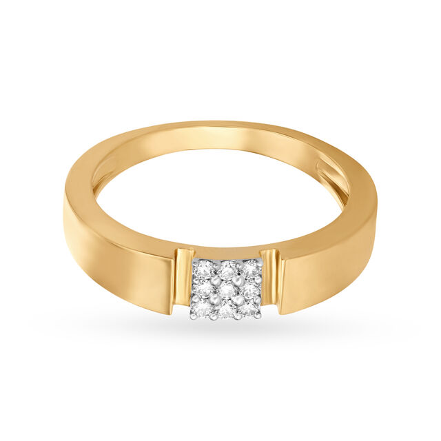 Artistic Gold and Diamond Finger Ring for Men 2