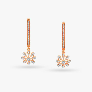 Dazzling Floral Diamond Drop Earrings