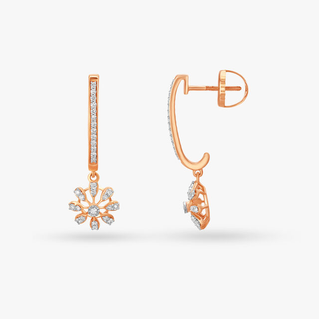 Dazzling Floral Diamond Drop Earrings 2