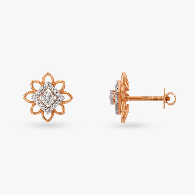 Petal Diamond Pendant and Earrings Set 5