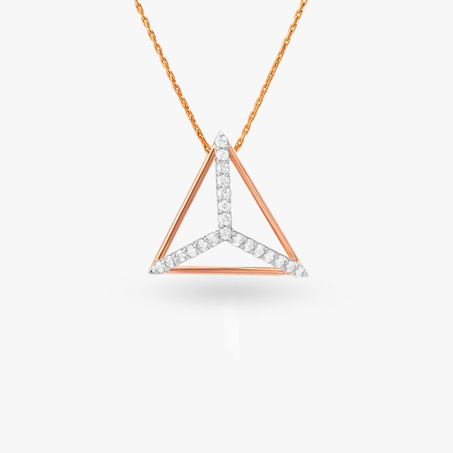 Geometric Chic Diamond Pendant and Earrings Set 2
