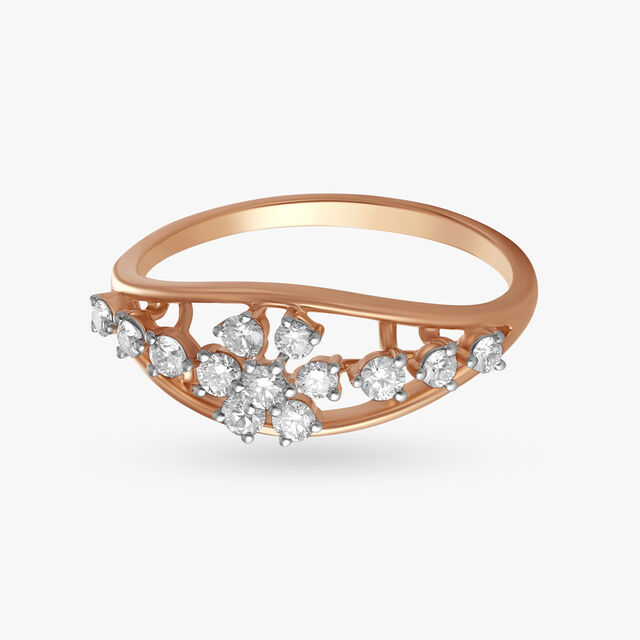 Floral Sparkle Diamond Finger Ring 2