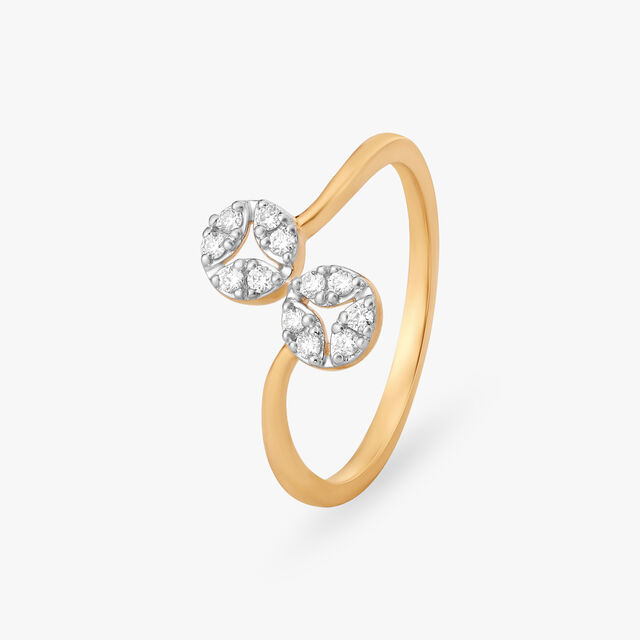 Dual Circle Diamond Finger Ring