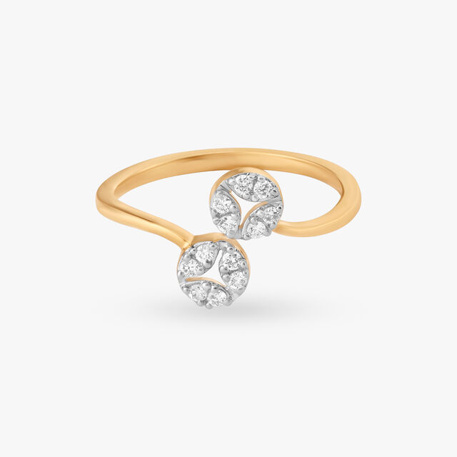 Dual Circle Diamond Finger Ring