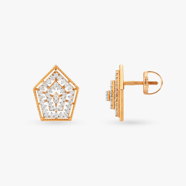 Magnified Simplicity Diamond Stud Earrings 2