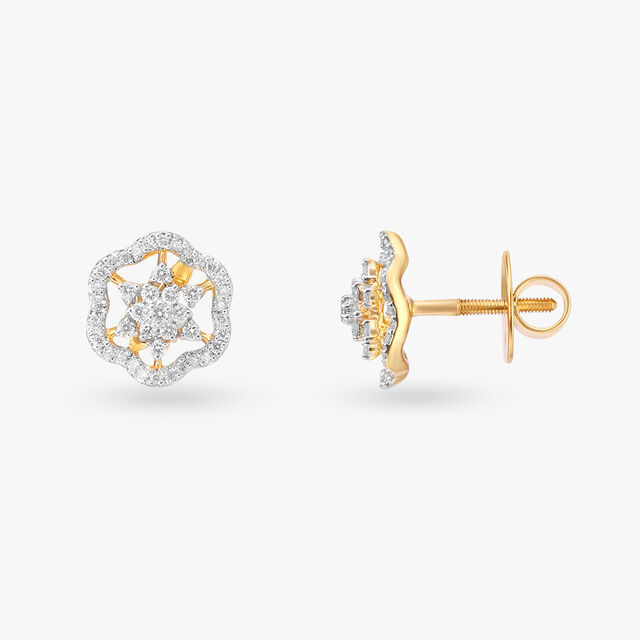 Magnificent Floral Diamond Stud Earrings 2