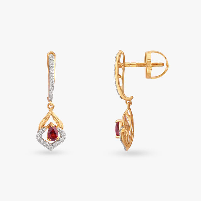 Charming Diamond and Garnet Drop Earrings 2