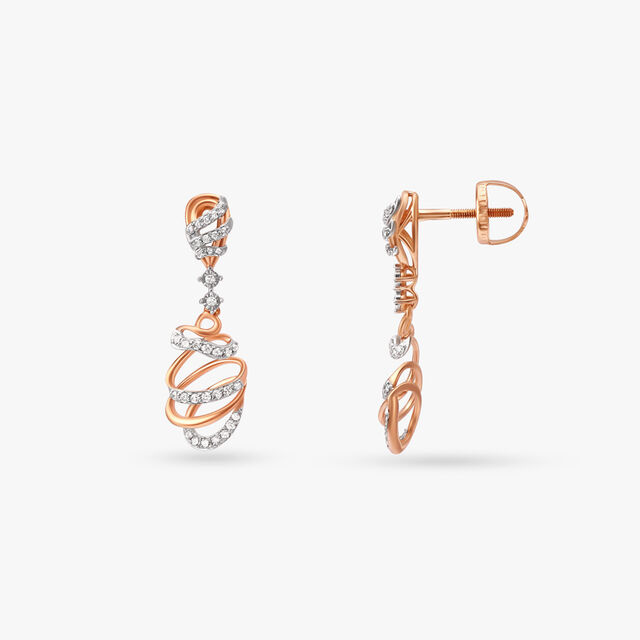 Spiral Sparkle Diamond Drop Earrings 2