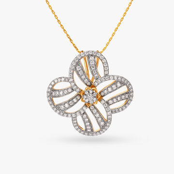 Floral Diamond Gold Pendant