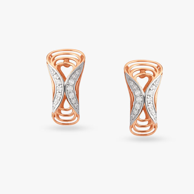 Unfurled Swirls Diamond Stud Earrings 
