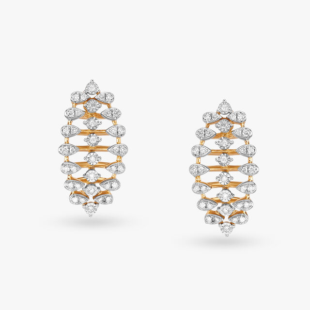 Elegant Modern Diamond Stud Earrings 