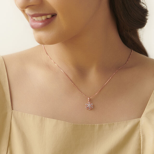 Gleaming Bloom Diamond Pendant 2