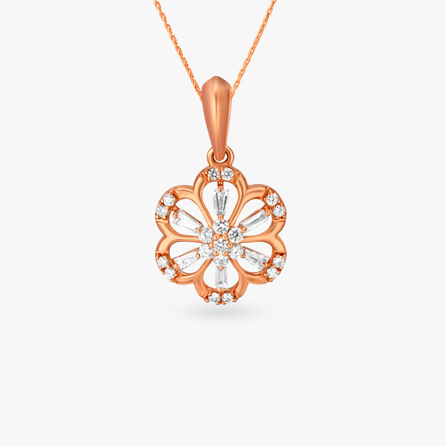 Gleaming Bloom Diamond Pendant 3