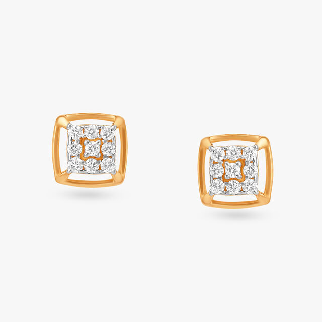 Squared Radiance Diamond Stud Earrings 