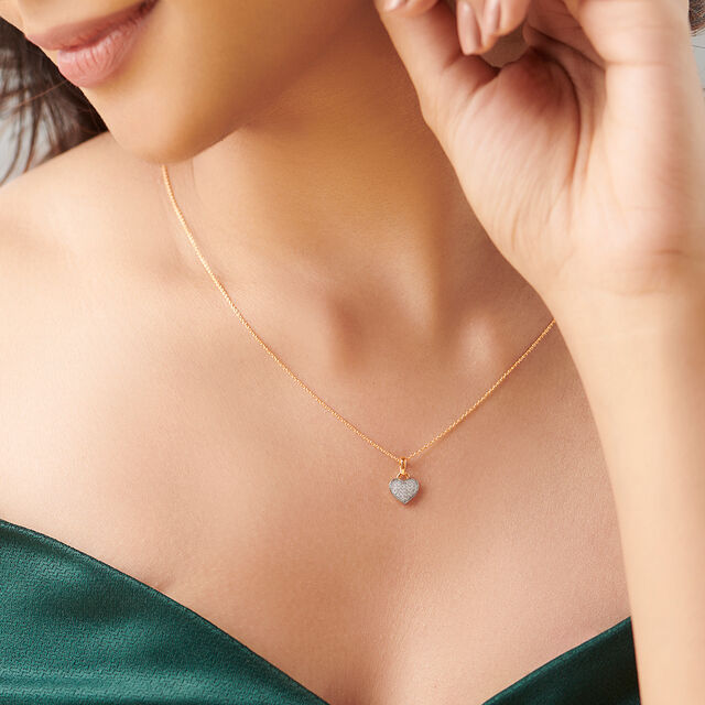 Chic Heartbeat Diamond Pendant with Chain 2