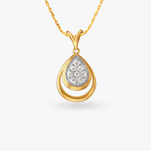 Teardrop Cluster Diamond Pendant and Earrings Set 2