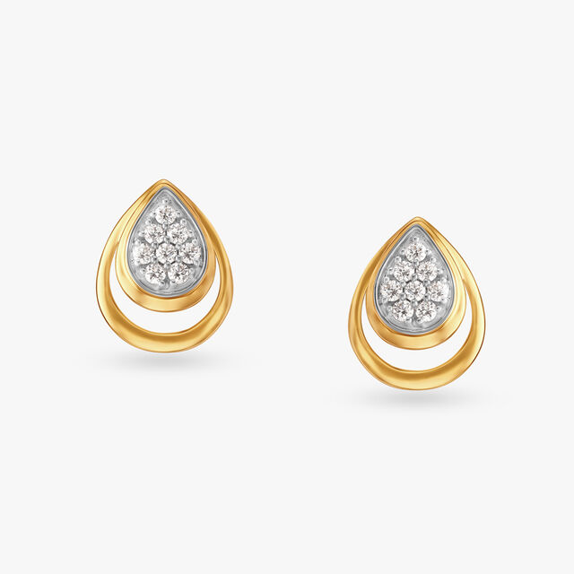Teardrop Cluster Diamond Pendant and Earrings Set 3