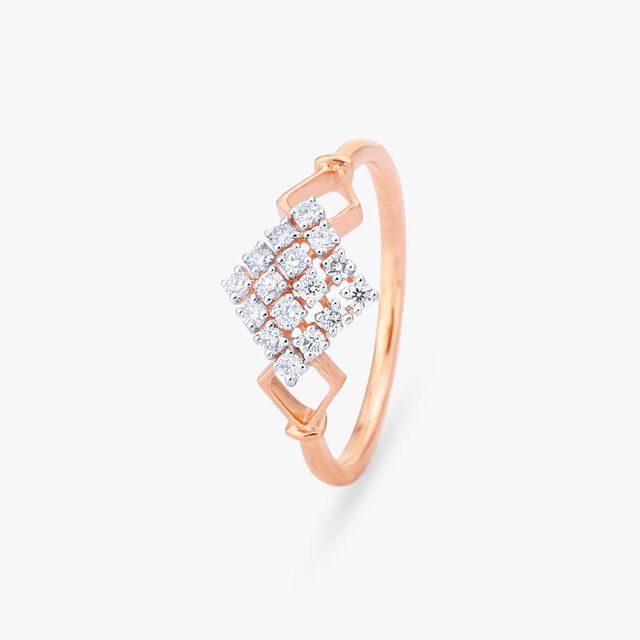 Geometric Glamour Diamond Finger Ring 
