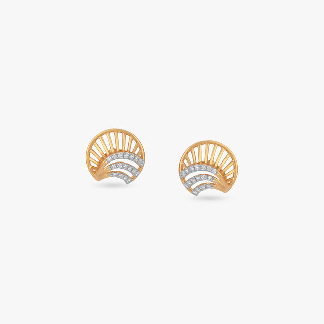 Radiant Horizon Diamond Stud Earrings 