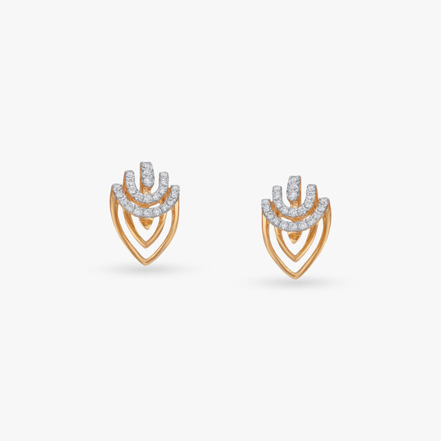 Gleaming Arches Diamond Stud Earrings 
