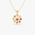Luxurious Navaratna Diamond Pendant 