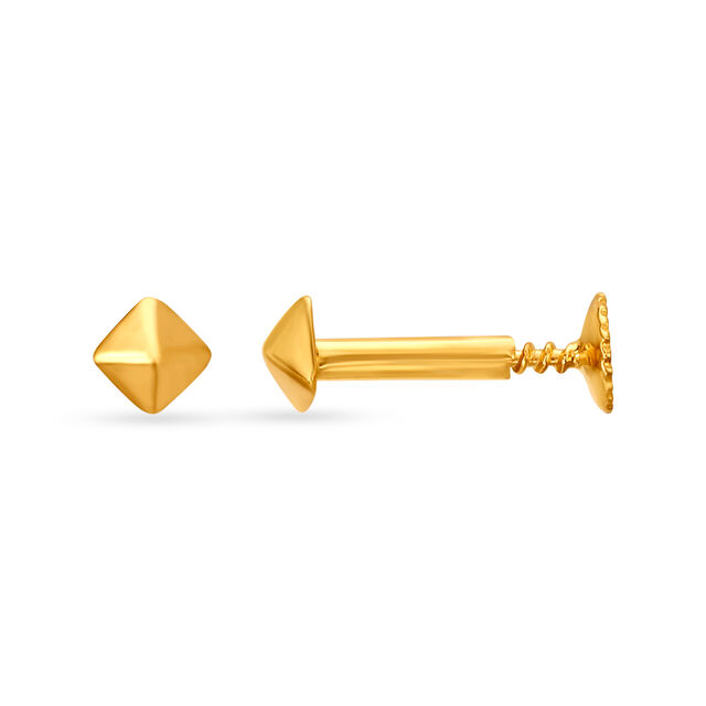 Pyramid Glam Gold Stud Earrings 2