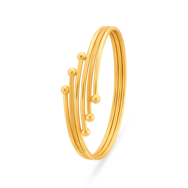Elegant Geometric Gold Bangle 2