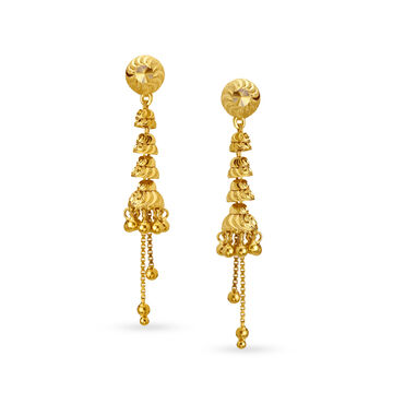 Shimmering Gold Drop Earrings