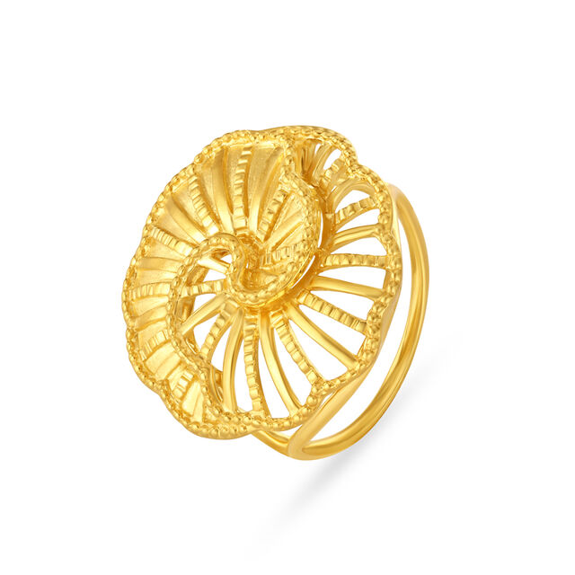Dramatic 22 Karat Yellow Gold Finger Ring 