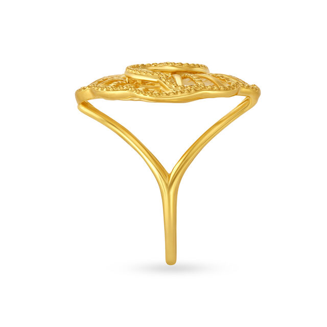 Dramatic 22 Karat Yellow Gold Finger Ring 3