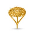 Elaborate 22 Karat Yellow Gold Floral Statement Ring 4