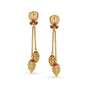 Enthralling Dangling Gold Drop Earrings