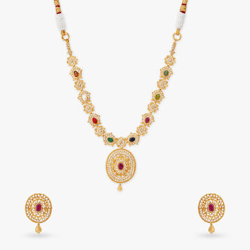 Blossoming Radiance Floral Necklace and Earrings Set
