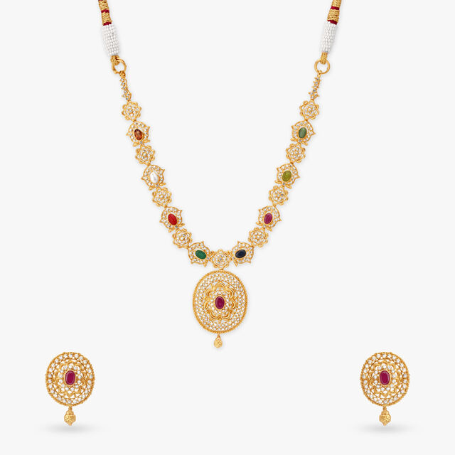 Blossoming Radiance Floral Necklace and Earrings Set 