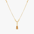 Tasseled Triangle Gold Pendant with Chain 2