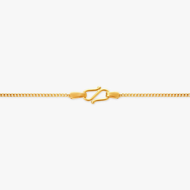 Tasseled Triangle Gold Pendant with Chain 3