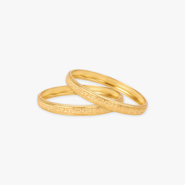 Textured Elegance Gold Bangles 