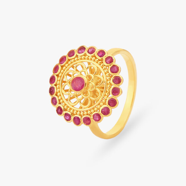 Dome Gold Finger Ring