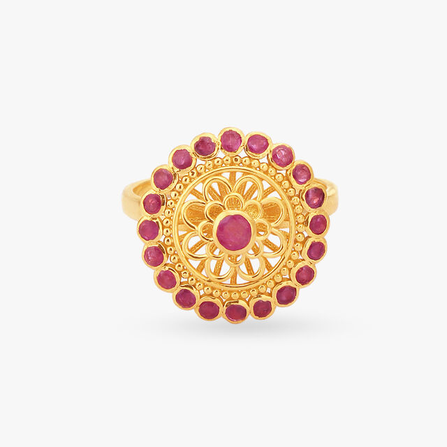 Dome Gold Finger Ring
