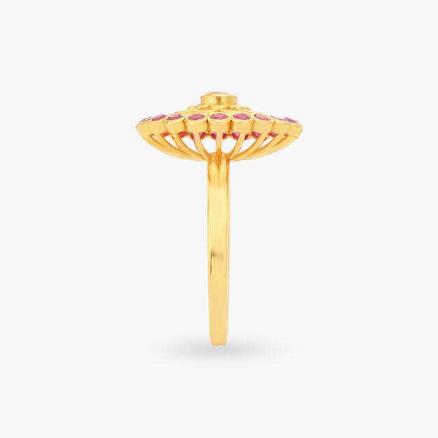 Dome Gold Finger Ring