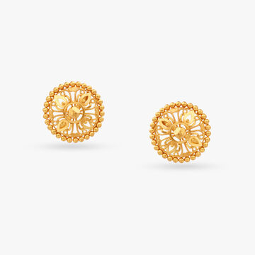 Mandala Gold Stud Earrings
