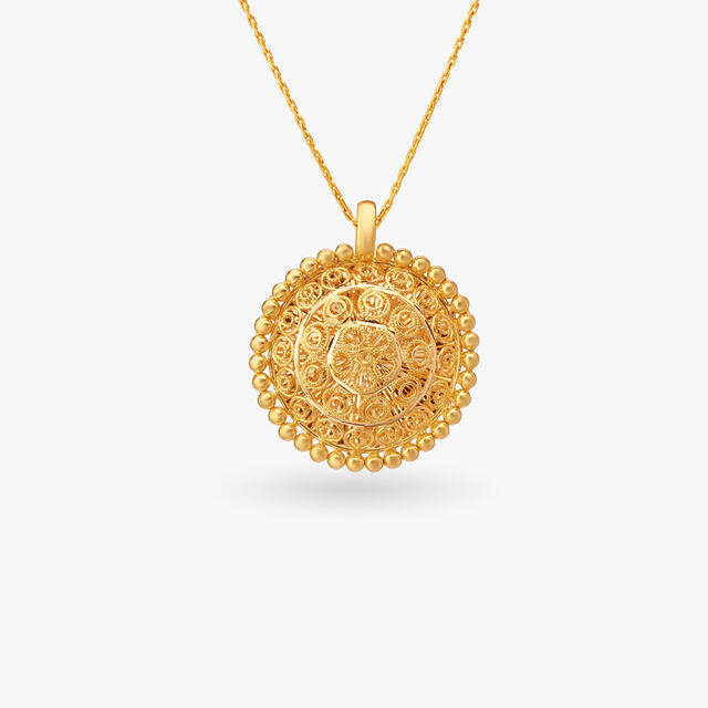 Beaded Gold Pendant 